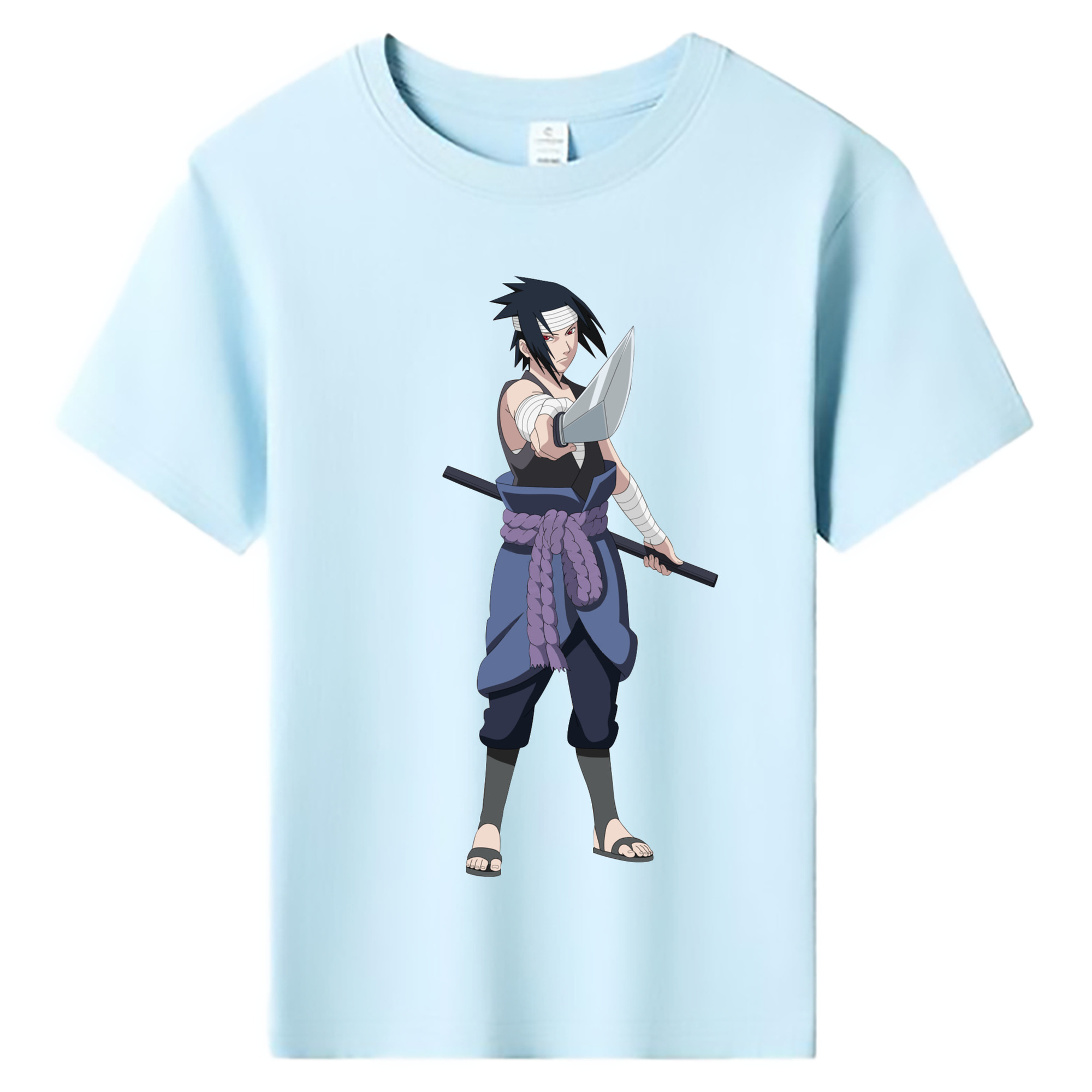 （画像用） NARUTO -ナルト- うちは サスケ Uchiha Sasuke 綿100％キッズTシャツ（フロントプリント）